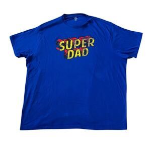 Blue Super Dad T-Shirt Father's Day Mens Size 3XL